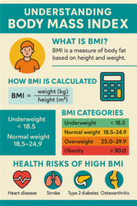 BMI chart showing underweight, normal, overweight, obese, and extremely obese ranges